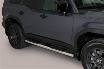 Side bars med trin i rustfri stål - Blank til Toyota Land Cruiser 250 Årgang 2025+